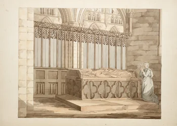 Ms. New Coll 380, f7r. A Carlisle-i Szent Mária székesegyház régiségei, Robert Carlile rajza, 1795 (toll, tinta és wc papíron)